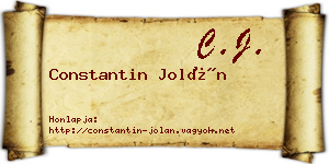 Constantin Jolán névjegykártya